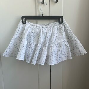 NWT Aritzia Sunday Best White Mini Skort Light Blue Flower White mini Skirt XS